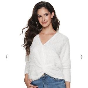 Jennifer Lopez white fuzzy top